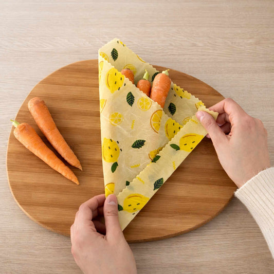 Bijenwasdoeken Lemon design - duurzaam alternatief voor plastic folie