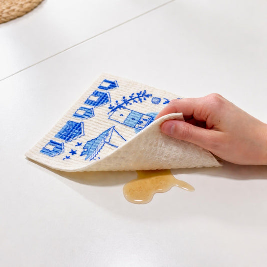 Zweedse vaatdoek Coast zeemotief - absorberend composteerbaar keukendoekje