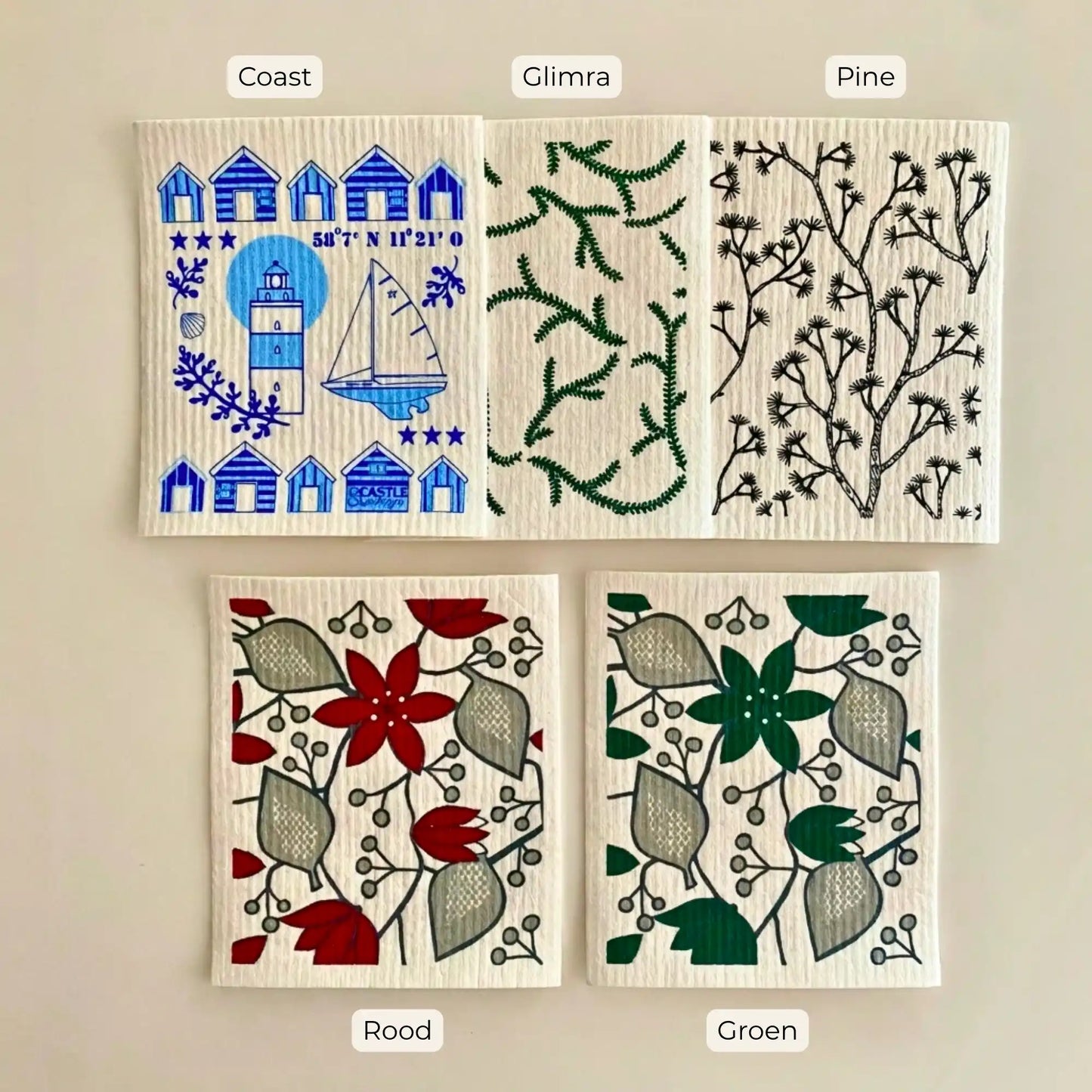 Eco Set | Bijenwasdoeken Set van 3, Zweedse Vaatdoek & Luffa